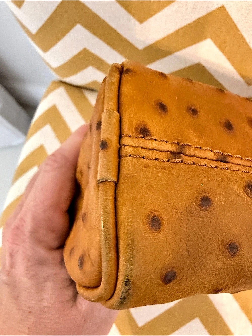 Dooney & Bourke Brown Ostrich-Embossed Crossbody Bag - Picture 6 of 8